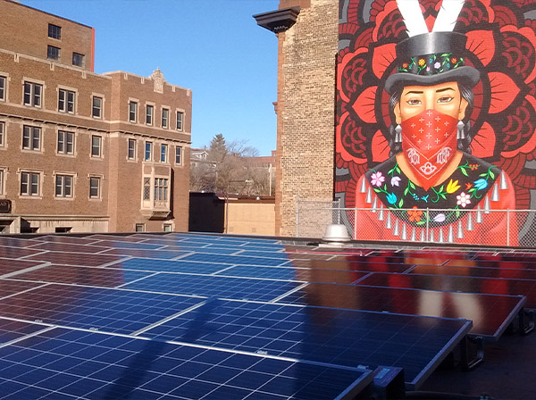 Solar installation at the American Indian Community Housing Organization in Duluth, Minnesota. Credit: Jason Edens